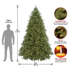 National Tree Company 9' Pre-lit Feel Real Jersy Fraser Fir Artificial Christmas Tree With Clear Lights -National Tree Company Store GUEST 3c07c8ef 8d74 4b0e 9220 214c2ba07fbe