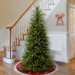 National Tree Company 6.5ft National Christmas Tree Company Dunhill Fir Artificial Christmas Tree: Slim Profile, Indoor, PVC Material, Includes Stand