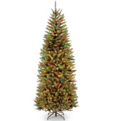 National Tree Company Pre-Lit LED Slim Kingswood Fir Artificial Christmas Tree Dual Color Lights