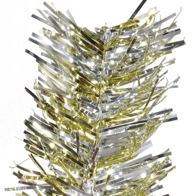 National Tree Company 7' Champagne Tinsel Slim Artificial Christmas Tree 4 National Tree Company 7' Champagne Tinsel Slim Artificial Christmas Tree - Image 4