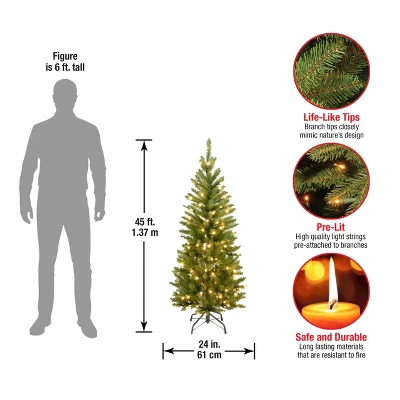 Pencil Slim Kingswood Fir Artificial Christmas Tree Clear Lights - National Tree Company 3 Pencil Slim Kingswood Fir Artificial Christmas Tree Clear Lights - National Tree Company - Image 3