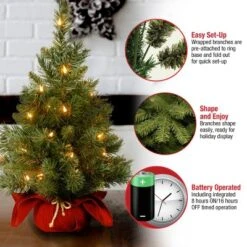 2' Prelit Majestic Spruce Artificial Christmas Tree In Burgundy Cloth Bag Warm White Lights - National Tree Company -National Tree Company Store GUEST c3b25774 7c1c 49ef 95e4 96c1827c38ad