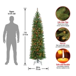 National Tree Company 7 Ft Artificial Pre-Lit Slim Christmas Tree, Green, Kingswood Fir, Multicolor Lights, Includes Stand -National Tree Company Store GUEST c6d13328 d836 45b2 8627 5f2b82242427