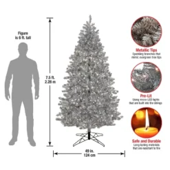 Prelit Matte Silver Metallic Artificial Christmas Tree Warm White Lights - National Tree Company -National Tree Company Store GUEST caa3d3ed 4e1b 4999 96ad a32896ecd98d