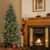 Prelit Flocked Pine Artificial Christmas Tree Clear Lights - National Tree Company