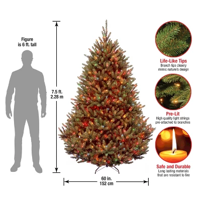 7.5' Prelit Natural Fraser Fir Artificial Christmas Tree Multicolor Lights - National Tree Company 4 7.5' Prelit Natural Fraser Fir Artificial Christmas Tree Multicolor Lights - National Tree Company - Image 4