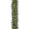 National Tree Company Pre-Lit Artificial Christmas Garland, Green, Garwood Spruce, White Lights, Plug In, Christmas Collection, 9 Feet