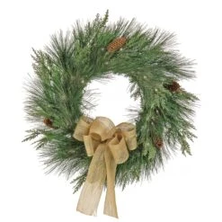 National Tree Company 22" HGTV Home Collection Pre-Lit Black Tie Cedar Wreath