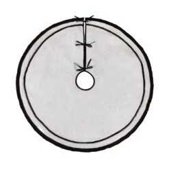 National Tree Company 52" HGTV Home Collection White Tree Skirt With Black Trim