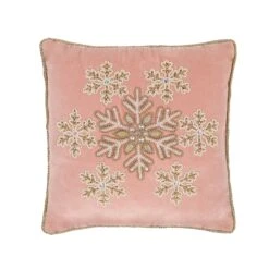 National Tree Company 14" HGTV Home Collection Beaded Snowflake Velvet Pillow