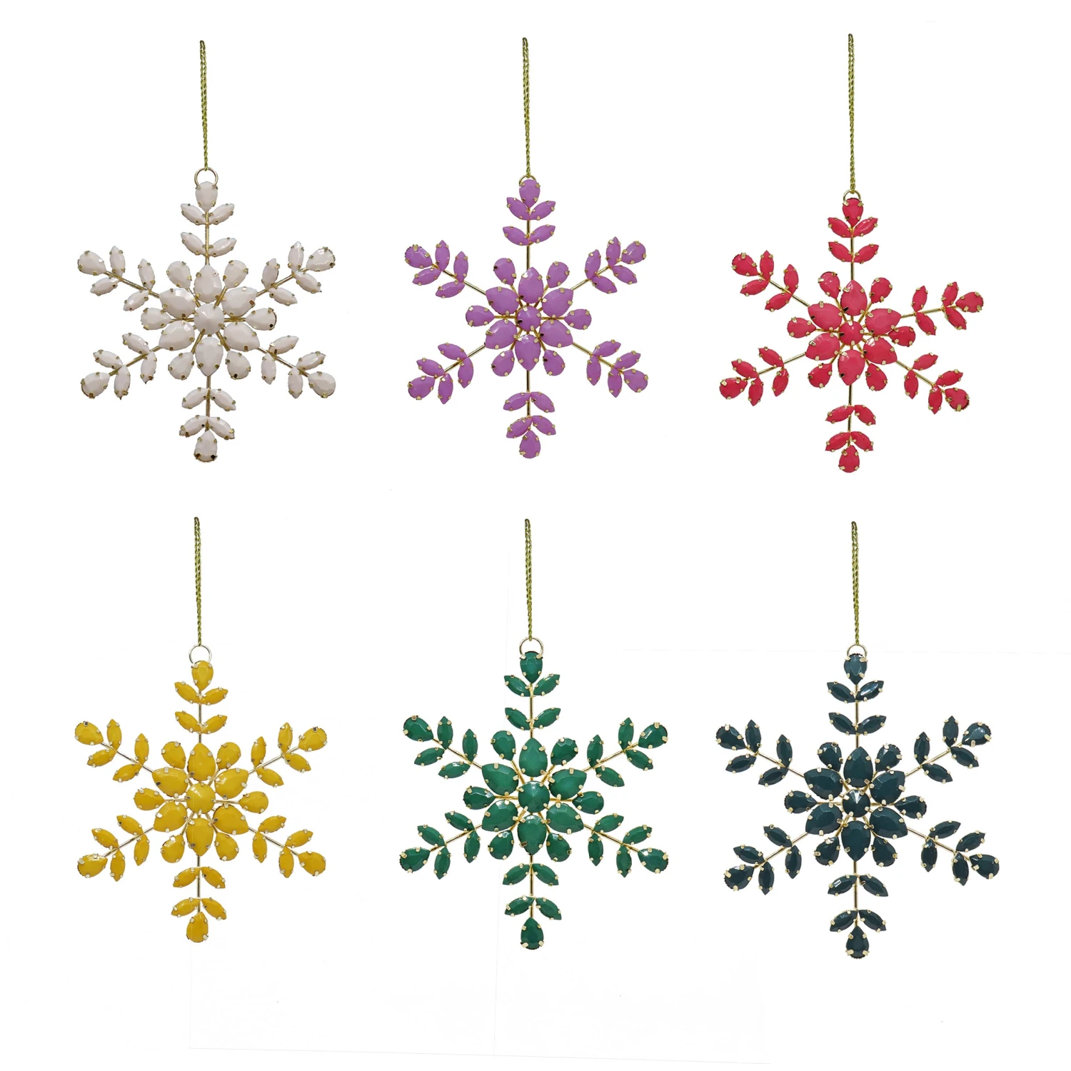 National Tree Company 6 Piece HGTV Home Collection Beaded Snowflake Ornaments 1 National Tree Company 6 Piece HGTV Home Collection Beaded Snowflake Ornaments