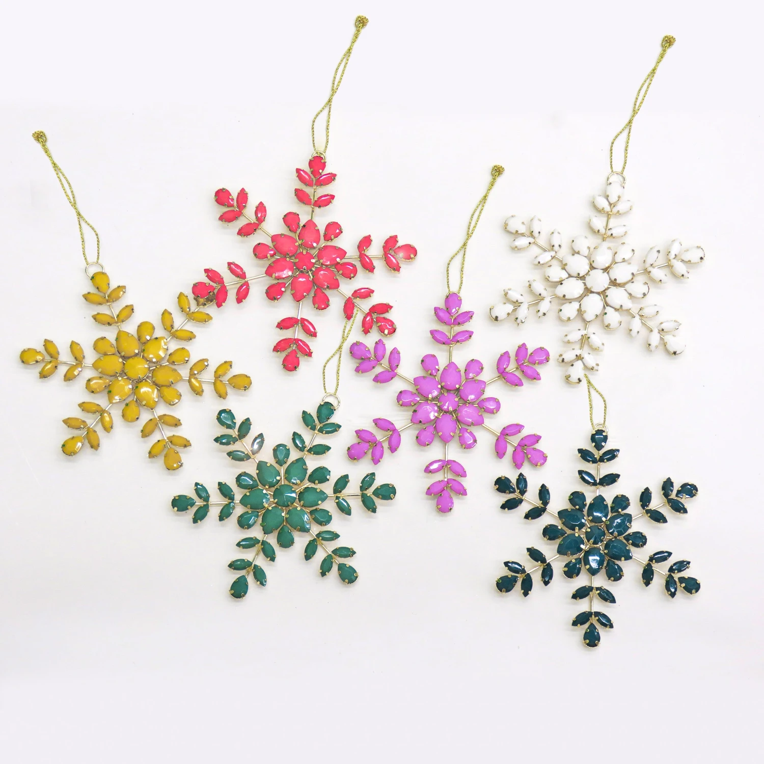 National Tree Company 6 Piece HGTV Home Collection Beaded Snowflake Ornaments 3 National Tree Company 6 Piece HGTV Home Collection Beaded Snowflake Ornaments - Image 3
