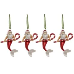 National Tree Company 4 Piece HGTV Home Collection Santa Merman Ornaments