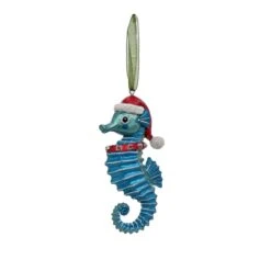 National Tree Company 4 Piece HGTV Home Collection Teal Seahorse Ornaments -National Tree Company Store HGTAH63 AG2280A 5
