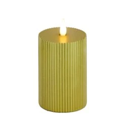 National Tree Company 3x9 HGTV Home Collection Flameless Georgetown Pillar Candle, Gold