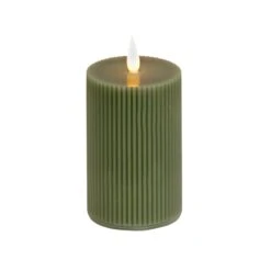National Tree Company 3x9 HGTV Home Collection Flameless Georgetown Pillar Candle, Dk Green
