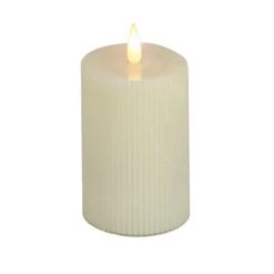 National Tree Company 3x9 HGTV Home Collection Flameless Georgetown Pillar Candle, Ivory
