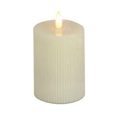 National Tree Company 4x8 HGTV Home Collection Flameless Georgetown Pillar Candle, Ivory