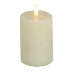 National Tree Company 4x10 HGTV Home Collection Flameless Georgetown Pillar Candle, Ivory