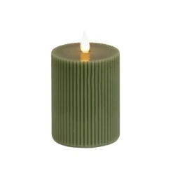 National Tree Company 5x7 HGTV Home Collection Flameless Georgetown Pillar Candle, Dk Green