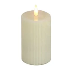National Tree Company 5x7 HGTV Home Collection Flameless Georgetown Pillar Candle, Ivory