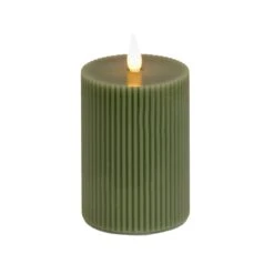 National Tree Company 5x9 HGTV Home Collection Flameless Georgetown Pillar Candle, Dk Green
