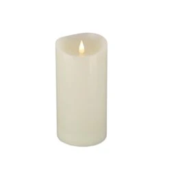 National Tree Company 4x8 HGTV Home Collection Flameless Heritage Pillar Candle, Ivory