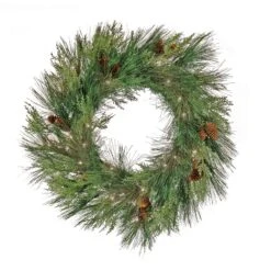 National Tree Company 28" HGTV Home Collection Pre-Lit Black Tie Cedar Wreath