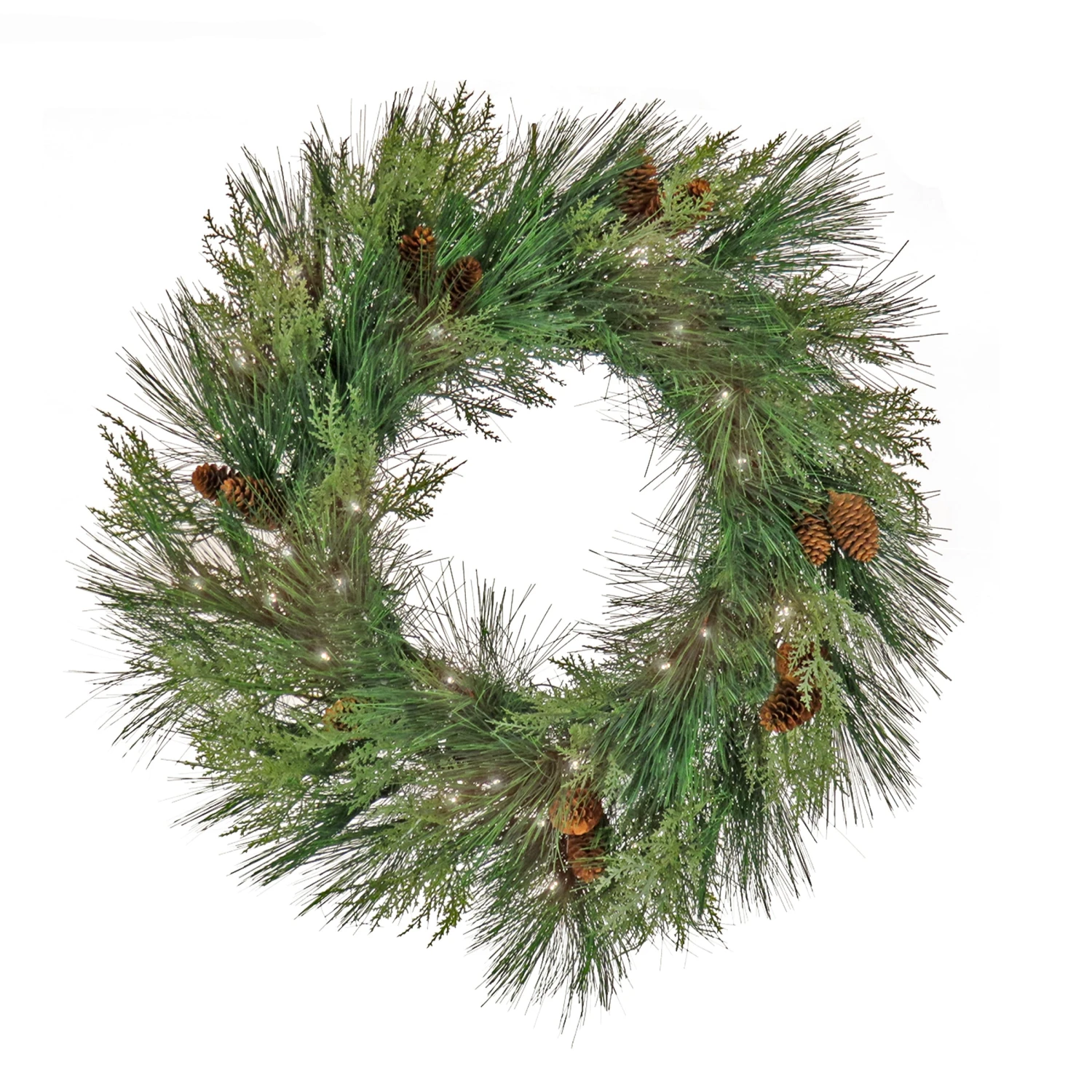 National Tree Company 28" HGTV Home Collection Pre-Lit Black Tie Cedar Wreath 1 National Tree Company 28" HGTV Home Collection Pre-Lit Black Tie Cedar Wreath