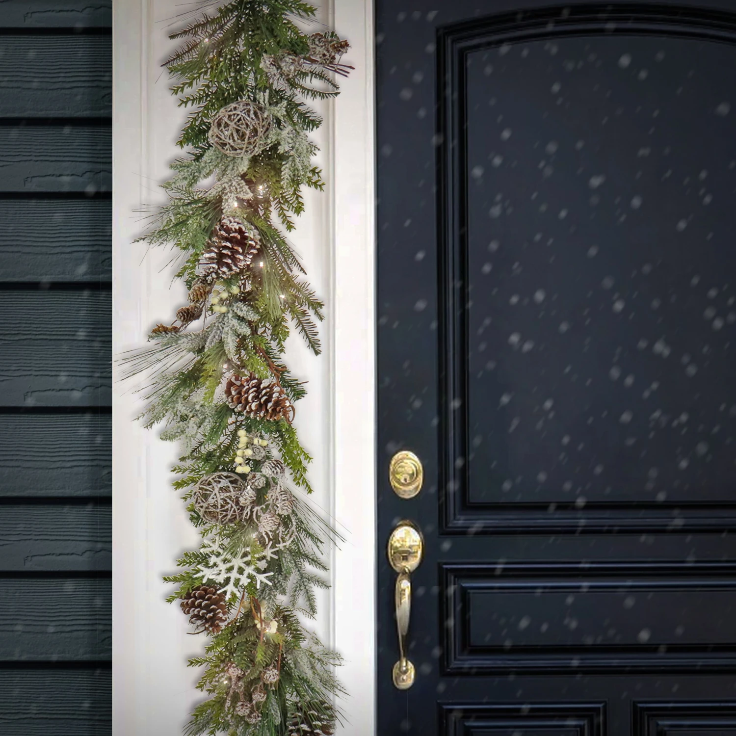National Tree Company 9 Ft. HGTV Home Collection Pre-Lit Cozy Winter Garland 2 National Tree Company 9 Ft. HGTV Home Collection Pre-Lit Cozy Winter Garland - Image 2
