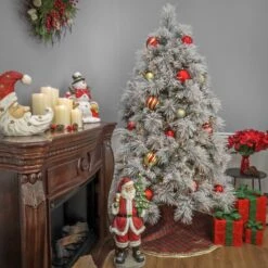 National Tree Company 6.5 Ft. HGTV Home Collection Pre-Lit Flocked Bavarian Pine Tree -National Tree Company Store HGTFB13 300P 65 Deco