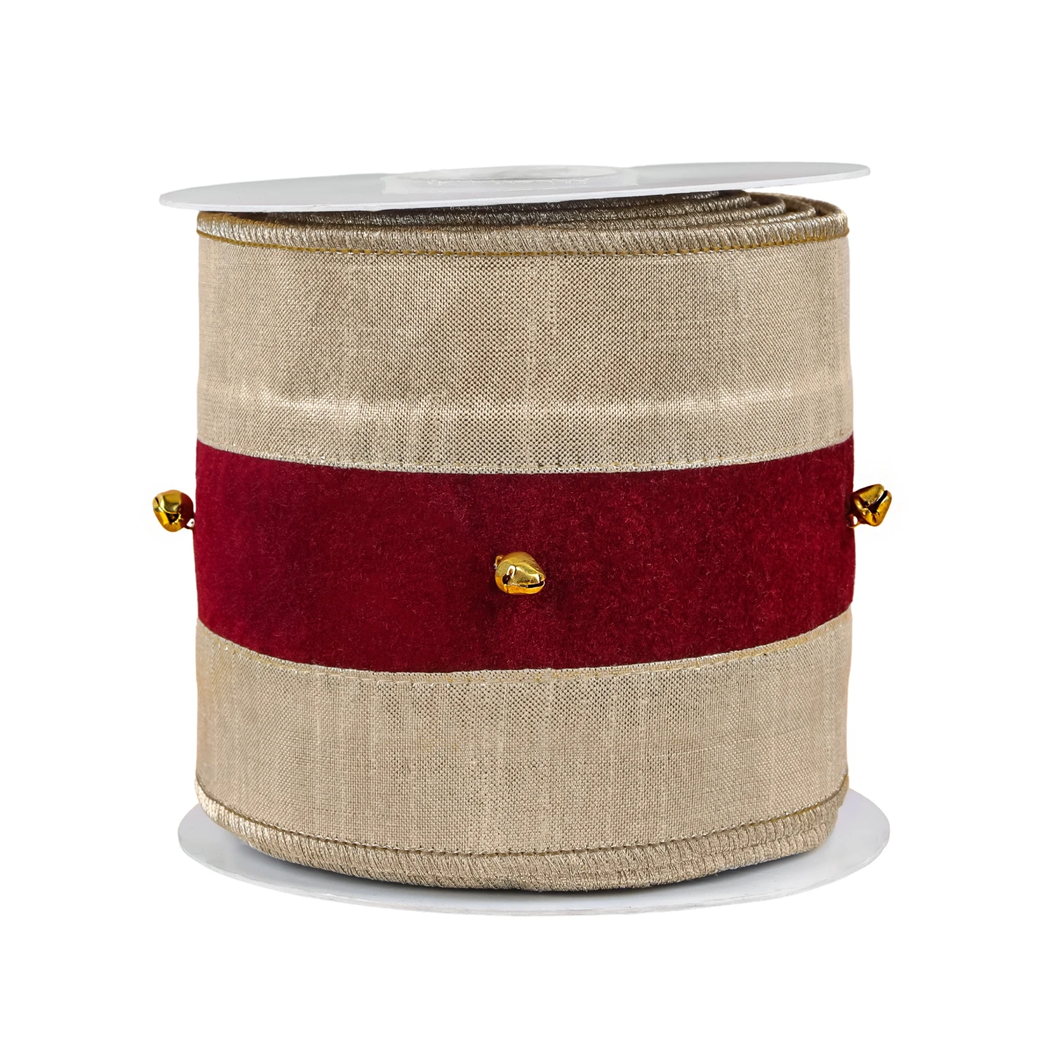 National Tree Company 3" HGTV Home Collection Double-Fused Sleigh Bell Ribbon 1 National Tree Company 3" HGTV Home Collection Double-Fused Sleigh Bell Ribbon
