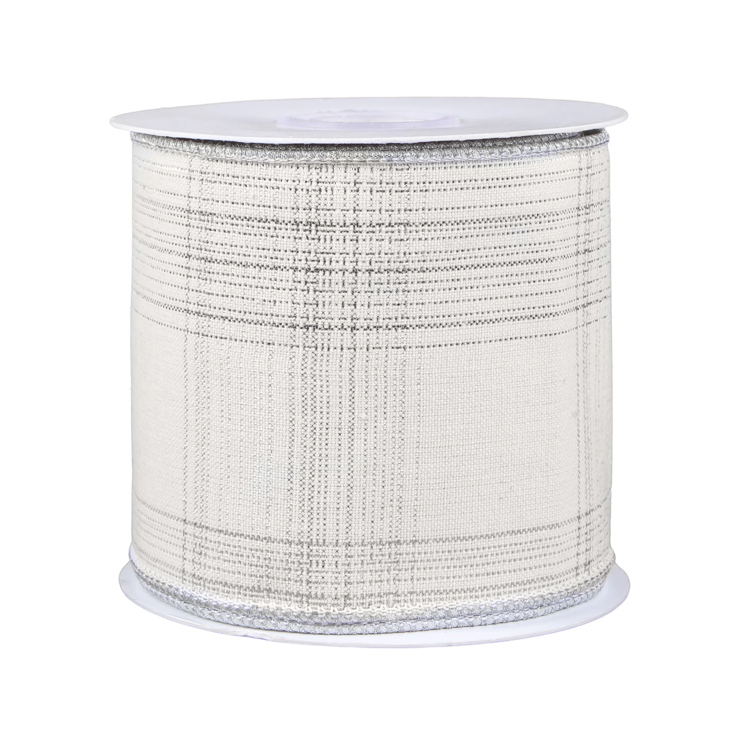 National Tree Company 3" HGTV Home Collection Double-Fused Silver Plaid Ribbon 1 National Tree Company 3" HGTV Home Collection Double-Fused Silver Plaid Ribbon