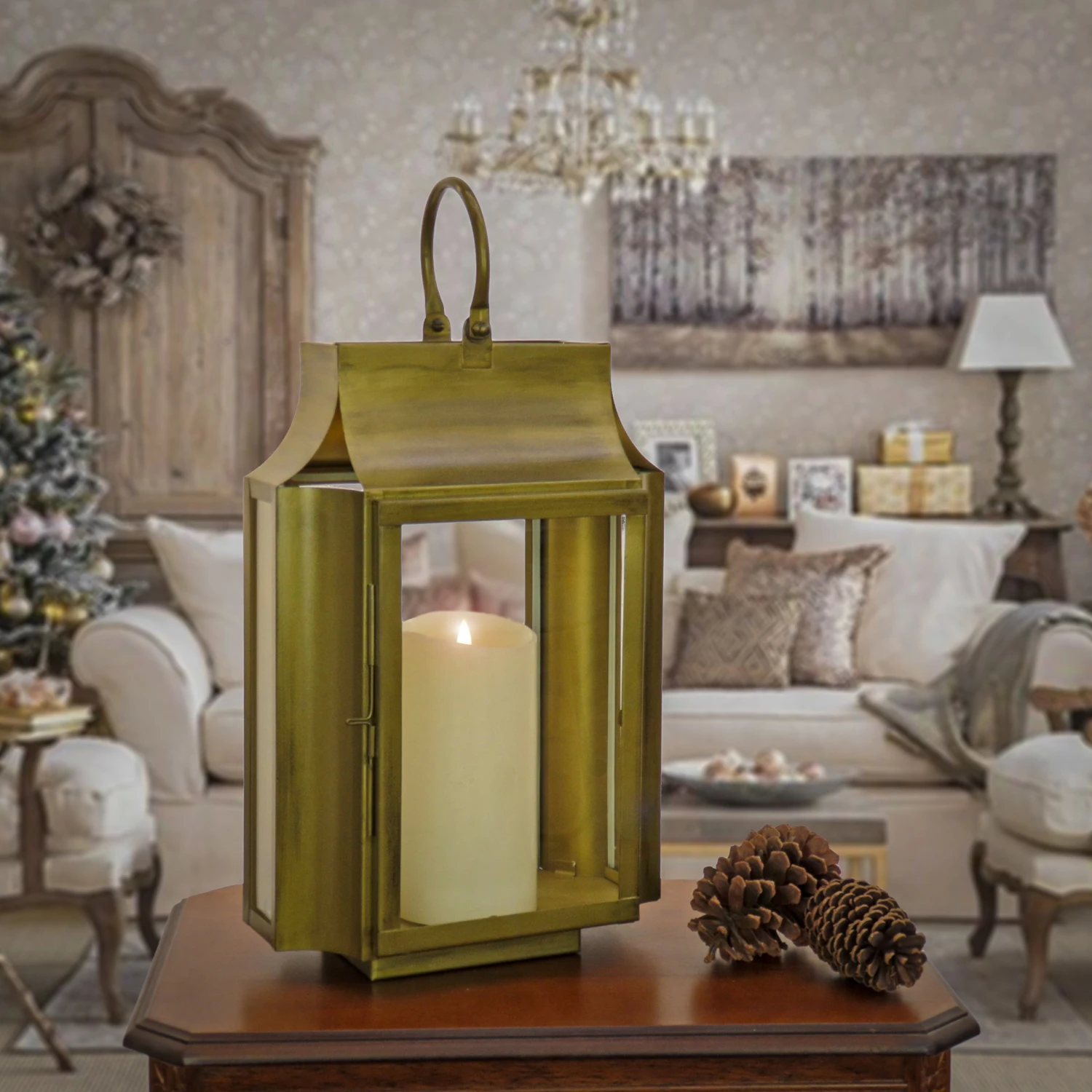 National Tree Company 18" HGTV Home Collection Antique Bronze Lantern, Small 2 National Tree Company 18" HGTV Home Collection Antique Bronze Lantern, Small - Image 2