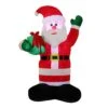 National Tree Company Inflatable Santa With Gift, LED Lights, Plug In, Christmas Collection, 8 Feet