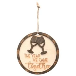 National Tree Company 2021 "The Year We Came Together" Wood Christmas Ornament With Hanging Loop, 3 In