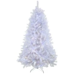National Tree Company Artificial Millville White Hinged Christmas Tree, Pre-Lit With PowerConnect Warm White LED Lights, Plug In, 9 Ft