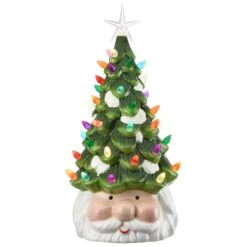 National Tree Company 14" Pre-Lit Christmas Tree With Santa Base