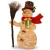 National Tree Company Pre-Lit 35" White Rattan Snowman