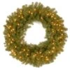National Tree Company Pre-Lit Artificial Christmas Wreath, Green, Norwood Fir, Dual Color LED Lights, Christmas Collection, 36 Inches