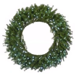 National Tree Company 48" Memory-Shape® Norwood Fir Wreath With White LED Lights