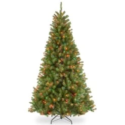 National Tree Company Pre-Lit Artificial Christmas Tree, North Valley Spruce With Multicolor Lights, Plug In, 7.5 Ft