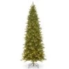 National Tree Company Pre-Lit 'Feel Real' Artificial Slim Christmas Tree, Ashland Spruce, Green, Dual Color LED Lights, Includes Stand, 7.5 Feet