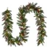 National Tree Company Pre-Lit Artificial Christmas Garland, Green, Snowy Green, White Lights, Decorated With Pine Cones, Berry Clusters, Plug In, Christmas Collection, 6 Feet