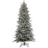 National Tree Company 7 Ft Pre-Lit Snowy Calton Pine Tree With LED Lights