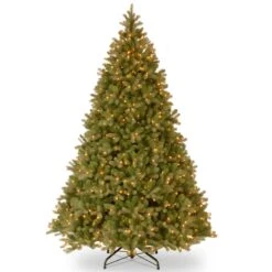 National Tree Company Pre-Lit 'Feel Real' Artificial Giant Full Downswept Christmas Tree, Green, Douglas Fir, White Lights, Includes Stand, 10 Feet