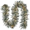National Tree Company Pre-Lit 'Feel Real' Artificial Christmas Garland, Green, Arctic Spruce, White Lights, Decorated With Pine Cones, Plug In, Christmas Collection, 9 Feet