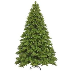 National Tree Company 12ft Pre-lit Artificial Feel Real ® Jersey Fraser Fir Hinged Tree, 2000 Clear Lights- UL