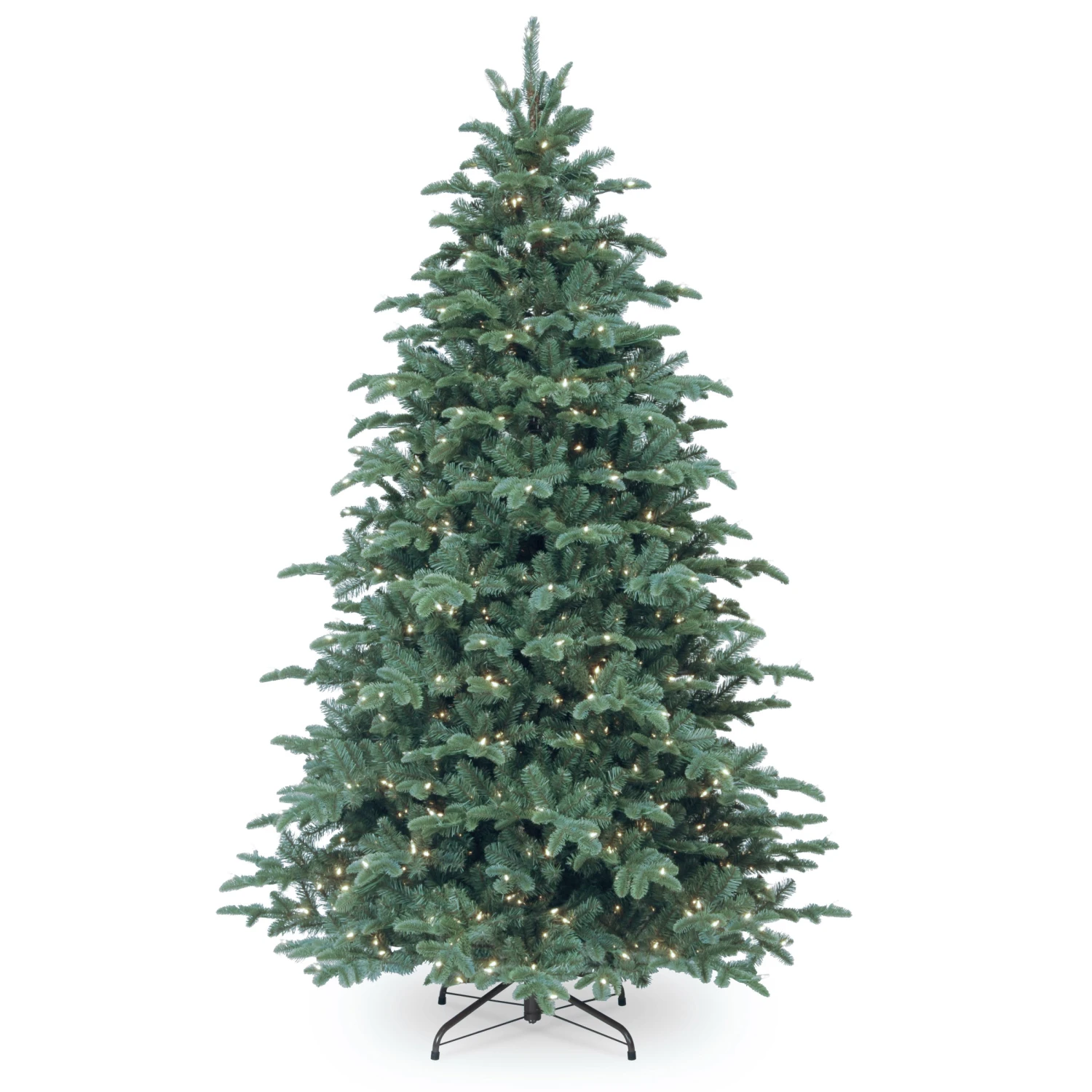 National Tree Company Pre-Lit 'Feel Real' Artificial Christmas Tree, Mountain Noble Spruce, Blue, White Lights, Includes Stand, 7.5 Feet 1 National Tree Company Pre-Lit 'Feel Real' Artificial Christmas Tree, Mountain Noble Spruce, Blue, White Lights, Includes Stand, 7.5 Feet