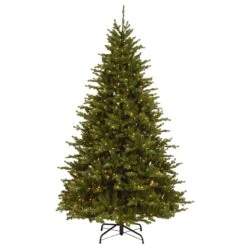 National Tree Company Pre-Lit 'Feel Real' Artificial Christmas Tree, Neshanic Valley Spruce, Green, Dual Color LED Lights, Includes Stand, 7.5 Feet